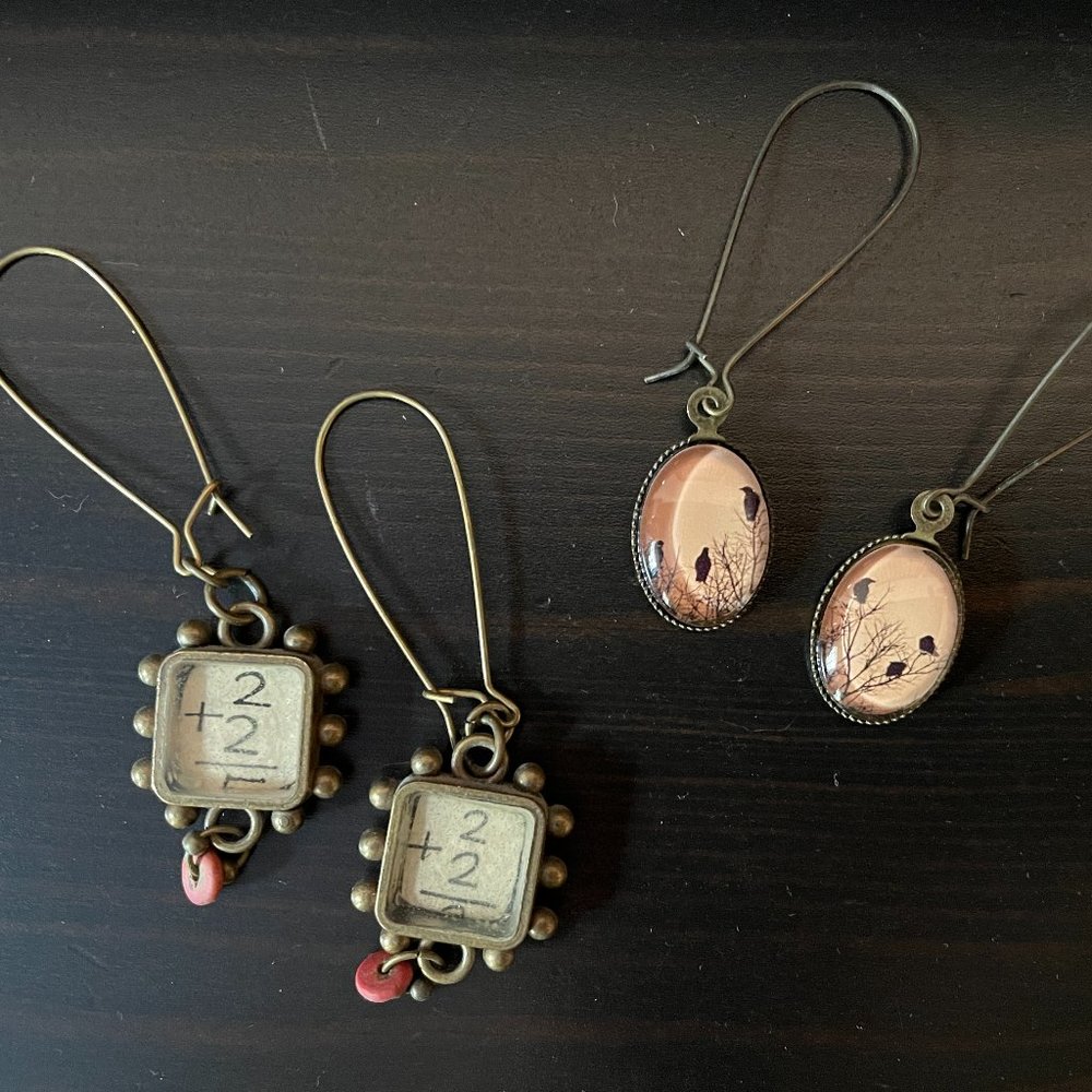 Unique earrings // two pairs